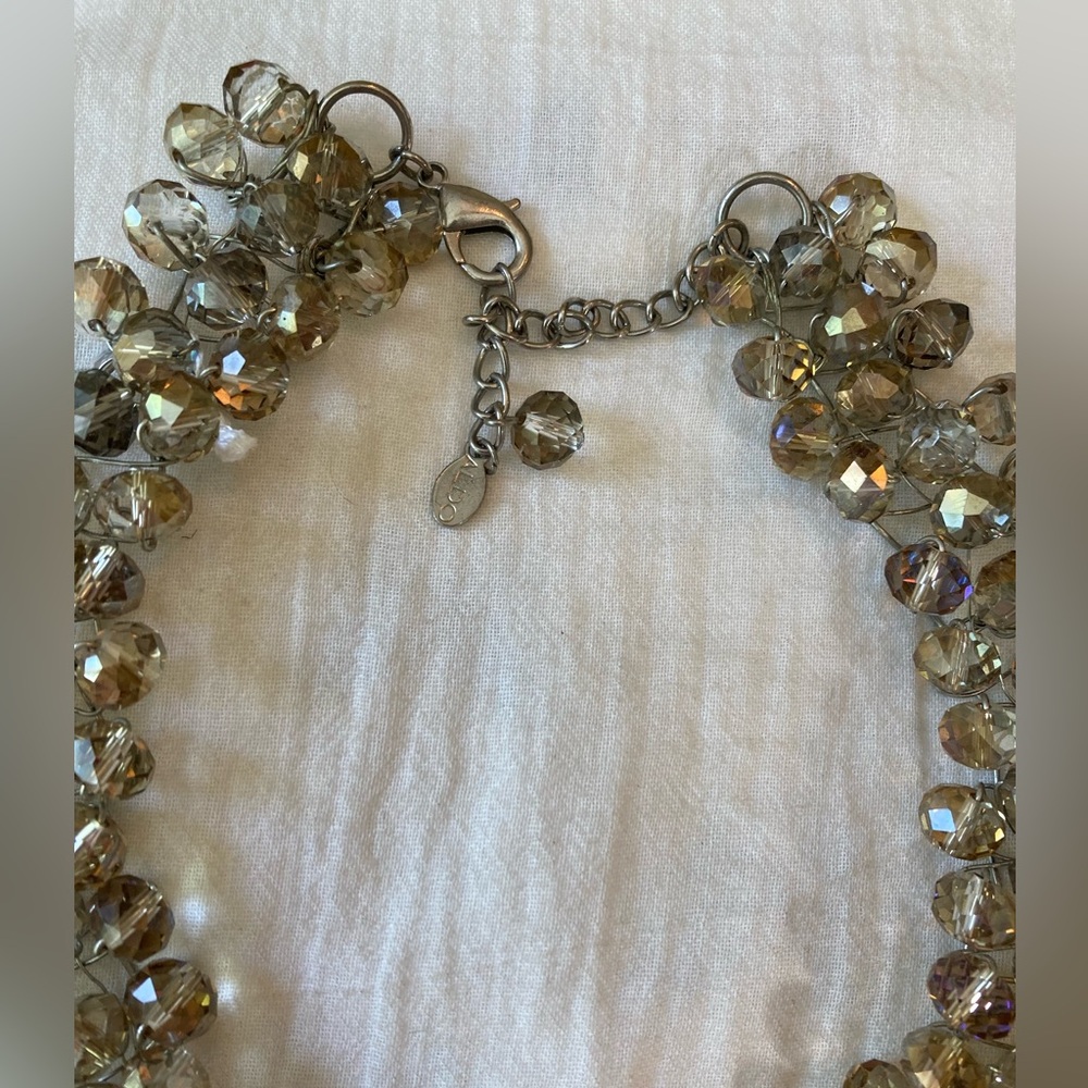 Aldo Arvan Crystals Mesh Cluster Bib Statement Necklace - Picture 6 of 12